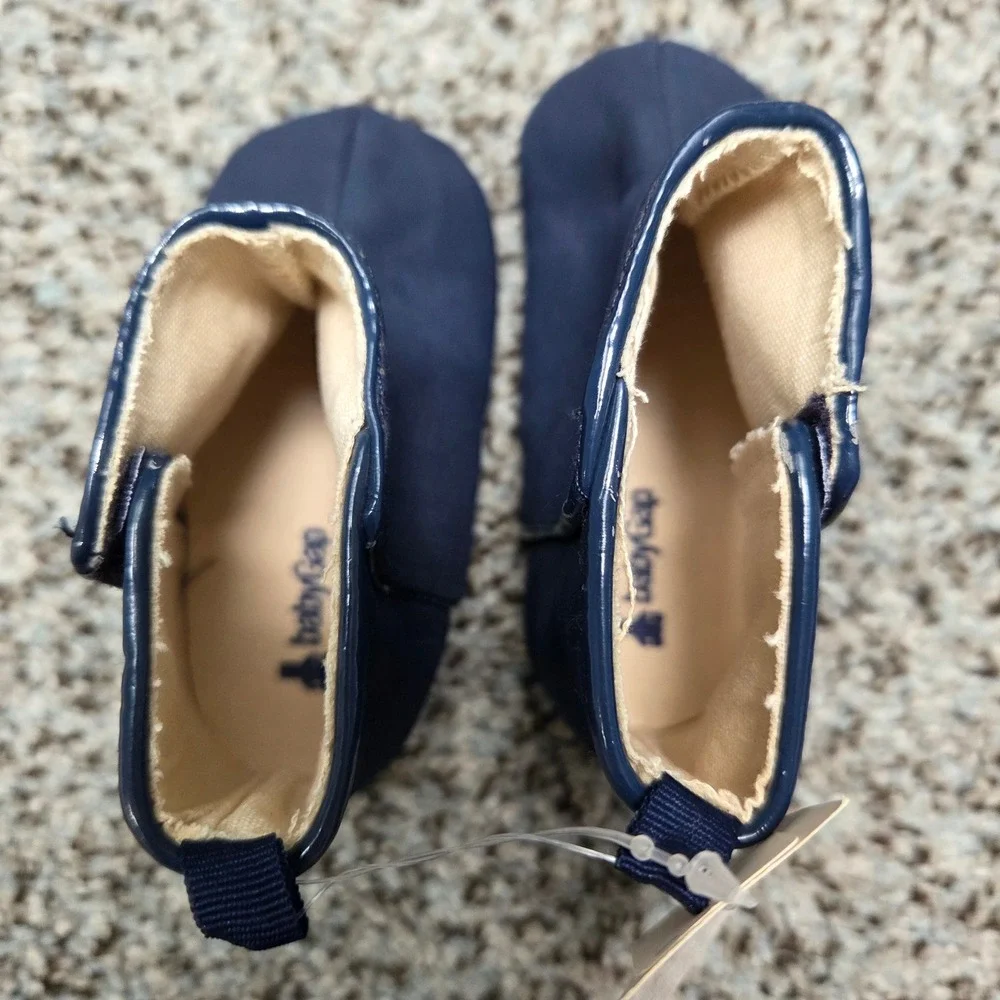 Baby‎ Gap Navy Booties Piped Ankle Boots Infant Shoes 18-24M